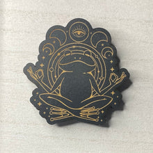Load image into Gallery viewer, Meditating Frog Wooden Mystical Magnet