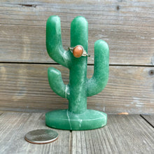 Load image into Gallery viewer, Green Aventurine Cactus Ring Holder
