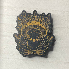 Load image into Gallery viewer, Meditating Frog Wooden Mystical Magnet