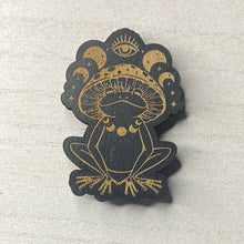 Load image into Gallery viewer, Meditating Frog Wooden Mystical Magnet