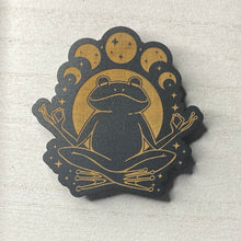 Load image into Gallery viewer, Meditating Frog Wooden Mystical Magnet