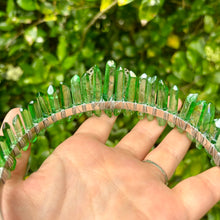 Load image into Gallery viewer, Green Aura Quartz Moon Crown