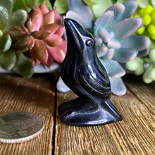 Load image into Gallery viewer, Obsidian Raven Carving