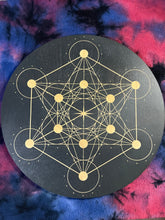 Load image into Gallery viewer, Metatron’s Cube Crystal Grid (Black)