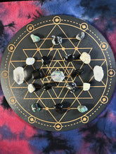 Load image into Gallery viewer, Sri Yantra Crystal Grid (Black)