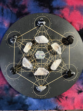 Load image into Gallery viewer, Metatron’s Cube Crystal Grid (Black)