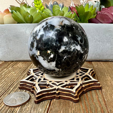 Load image into Gallery viewer, Tourmaline in Quartz 70mm Sphere