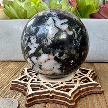 Load image into Gallery viewer, Tourmaline in Quartz 70mm Sphere