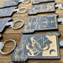 Load image into Gallery viewer, Scorpio Zodiac Keychain | Floral Zodiac Keychain | October 23 - November 21 |