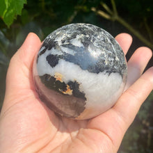 Load image into Gallery viewer, Tourmaline in Quartz 70mm Sphere