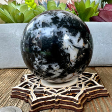 Load image into Gallery viewer, Tourmaline in Quartz 70mm Sphere