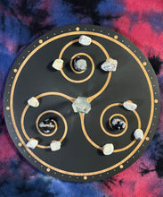 Load image into Gallery viewer, Triskelion Crystal Grid (Black)