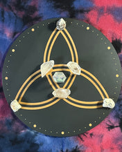 Load image into Gallery viewer, Triquetra Crystal Grid (Black)