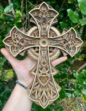 Load image into Gallery viewer, Multi-Layered Laser Cut Wall Decor Wooden Cross