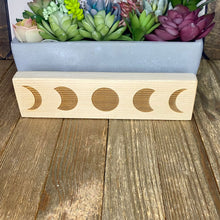 Load image into Gallery viewer, Moon Phase Natural Wood Shelf Decor