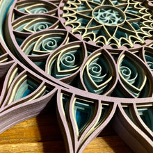 Load image into Gallery viewer, Multi-Layered Laser Cut Wall Decor Wooden Sun and Moon Eclipse