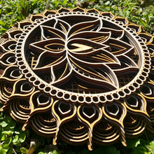 Load image into Gallery viewer, Multi-Layered Laser Cut Wall Decor Wooden Mandala Lotus