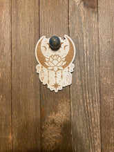 Load image into Gallery viewer, Moon Phase Lotus with Hanging Crystals Sphere Holder