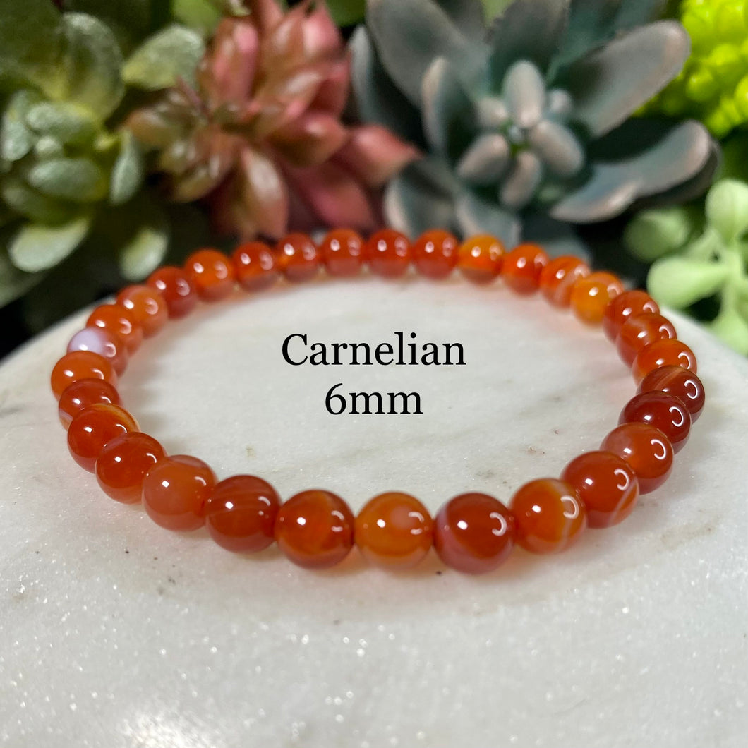 Carnelian Bracelet - 6mm