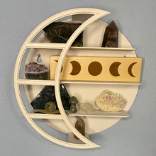 Load image into Gallery viewer, Moon Phase Natural Wood Shelf Decor