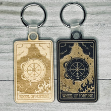 Load image into Gallery viewer, The Wheel of Fortune Tarot Card Keychain | Major Arcana |