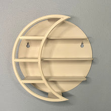 Load image into Gallery viewer, 10 Inch White Crescent Moon Wall Shelf