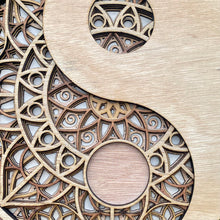 Load image into Gallery viewer, Multi-Layered Laser Cut Wall Decor Wooden Yin Yang
