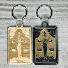 Load image into Gallery viewer, Justice Tarot Card Keychain | Major Arcana |