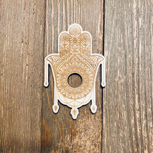 Load image into Gallery viewer, Hamsa Hand Crystal Sphere Holder
