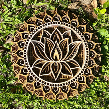 Load image into Gallery viewer, Multi-Layered Laser Cut Wall Decor Wooden Mandala Lotus