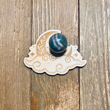 Load image into Gallery viewer, Crescent Moon with Cloud Crystal Sphere Holder