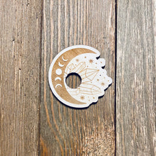 Load image into Gallery viewer, Moon Phase with Crystal Points Crystal Sphere Holder