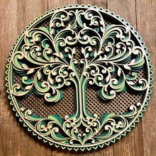 Load image into Gallery viewer, Multi-Layered Laser Cut Wall Decor Wooden Tree of Life