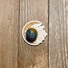 Load image into Gallery viewer, Moon Phase with Crystal Points Crystal Sphere Holder