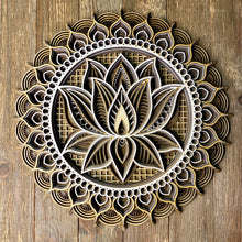 Load image into Gallery viewer, Multi-Layered Laser Cut Wall Decor Wooden Mandala Lotus