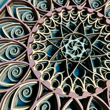 Load image into Gallery viewer, Multi-Layered Laser Cut Wall Decor Wooden Sun and Moon Eclipse