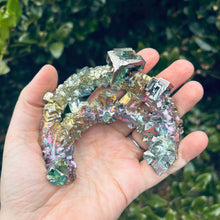 Load image into Gallery viewer, Star and Moon Bismuth Aurora Rainbow Titanium Bismuth | Transformation | Unique Crystals
