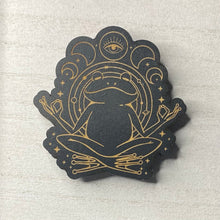 Load image into Gallery viewer, Meditating Frog Wooden Mystical Magnet
