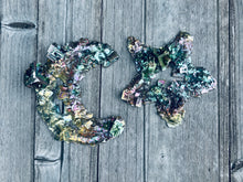 Load image into Gallery viewer, Star and Moon Bismuth Aurora Rainbow Titanium Bismuth | Transformation | Unique Crystals
