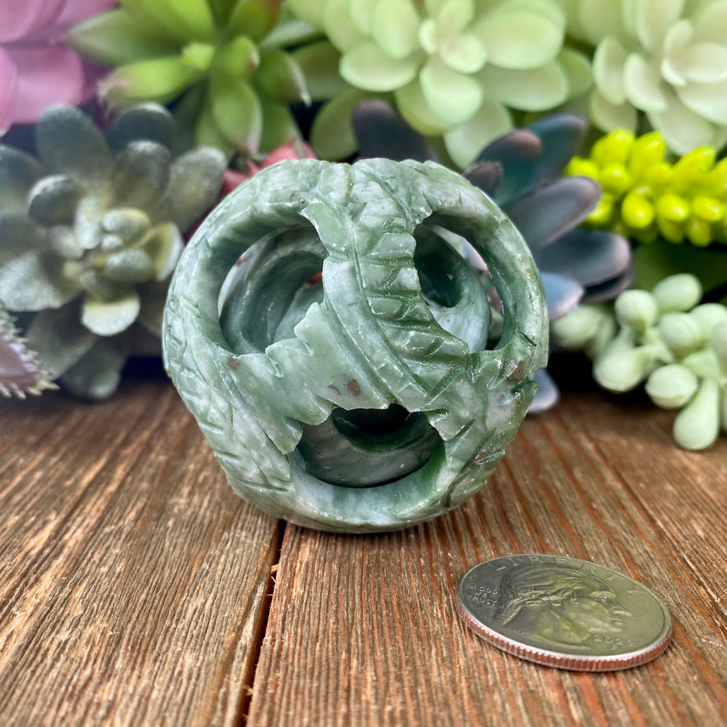 Nephrite Jade Puzzle Ball | Carved From One Piece