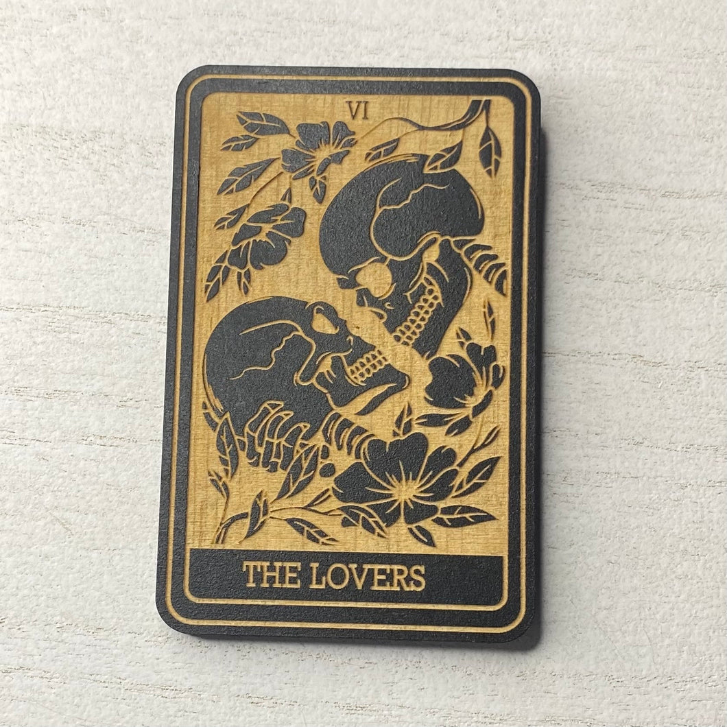 The Lovers Tarot Card Wooden Magnet