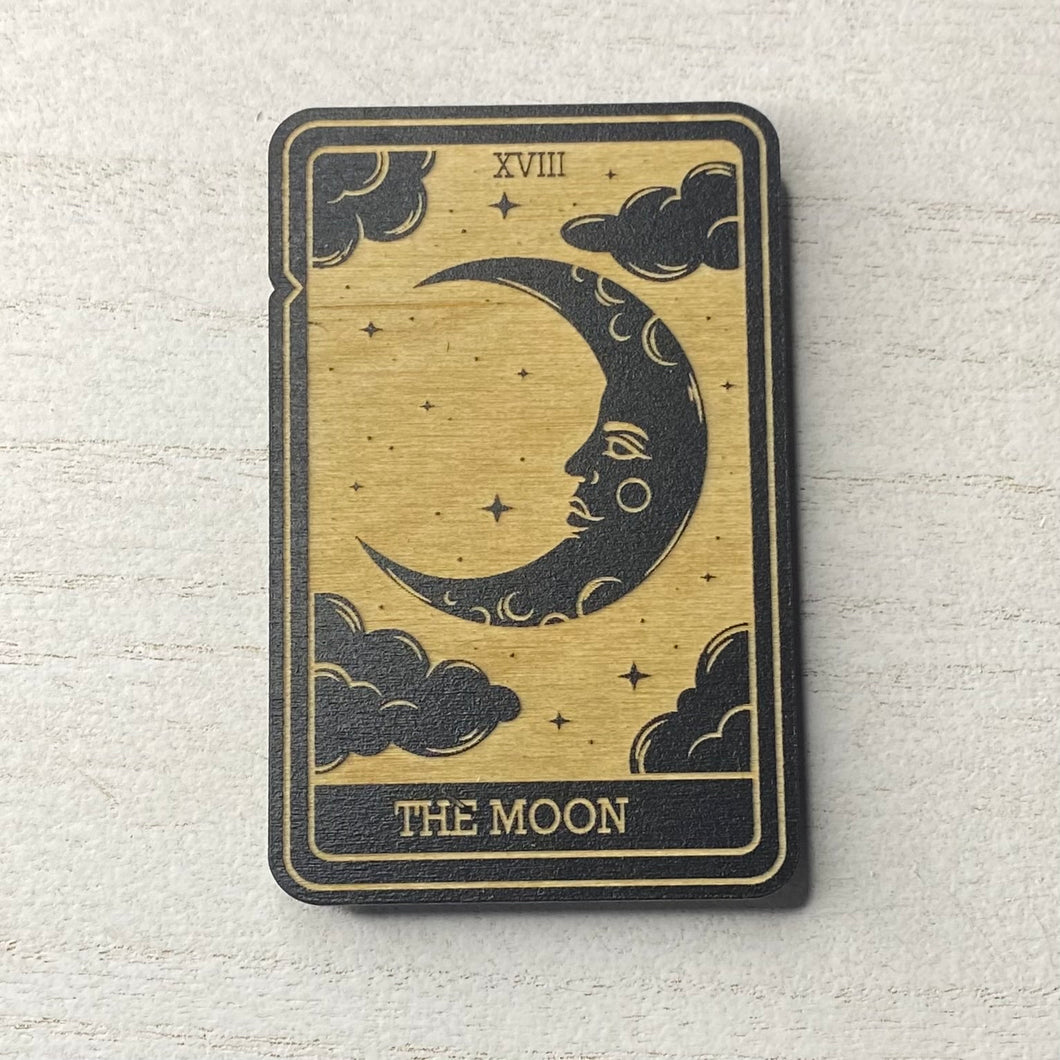 The Moon Tarot Card Wooden Magnet