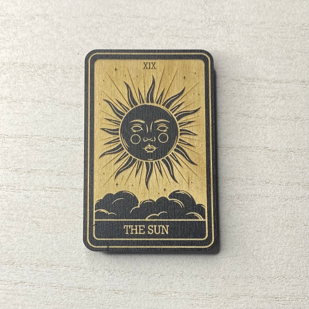 The Sun Tarot Card Wooden Magnet