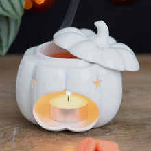 Load image into Gallery viewer, White Fall Pumpkin Oil Burner and Wax Warmer
