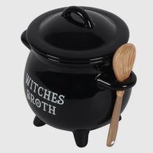 Load image into Gallery viewer, Witches Broth Cauldron Soup Bowl with Broom Spoon
