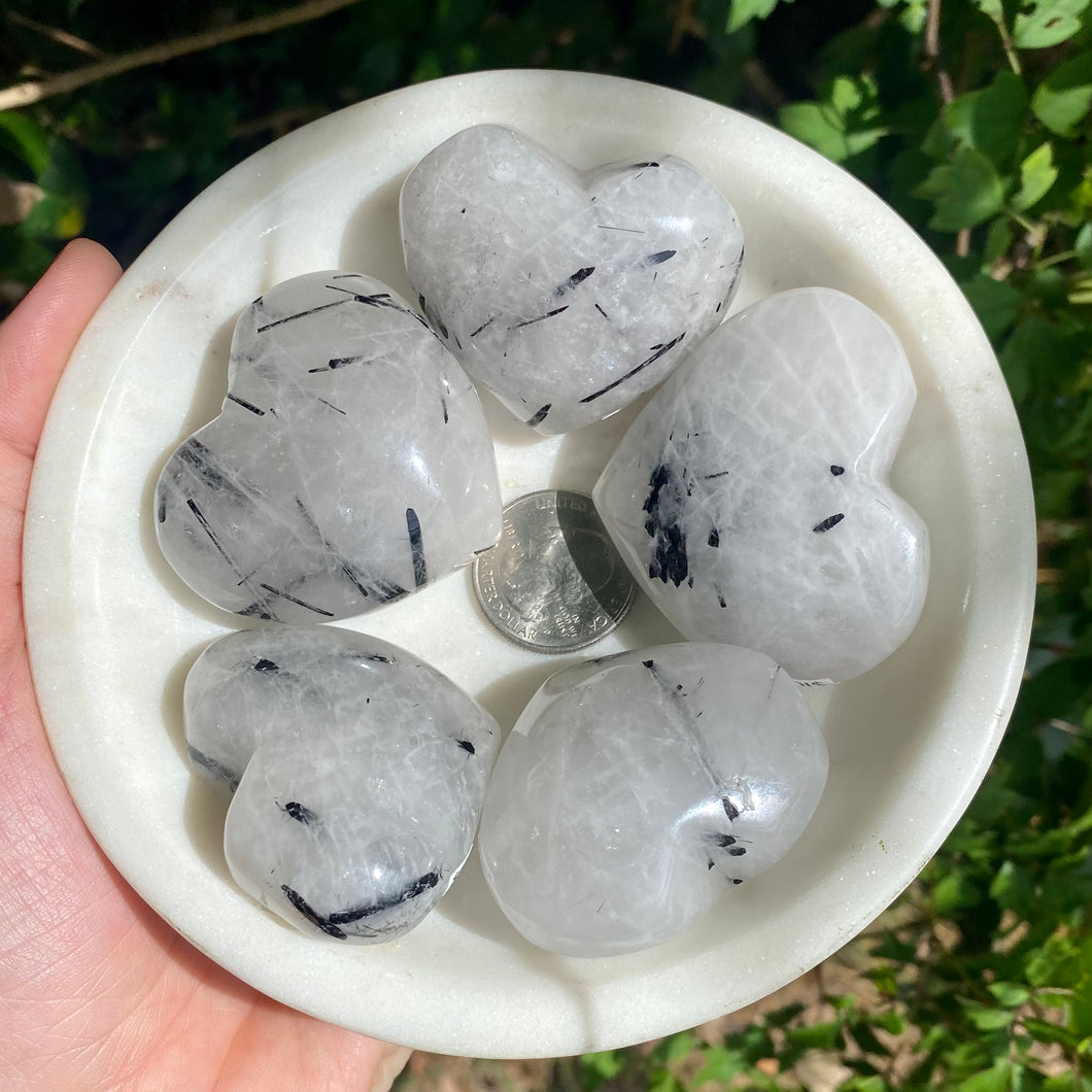 Tourmaline in Quartz Hearts (You Pick)