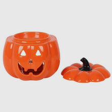 Load image into Gallery viewer, Orange Halloween Jack O Lantern Oil Burner and Wax Warmer
