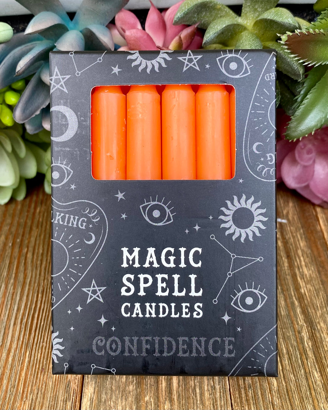 Orange Spell Candles for Confidence -Set of 12-