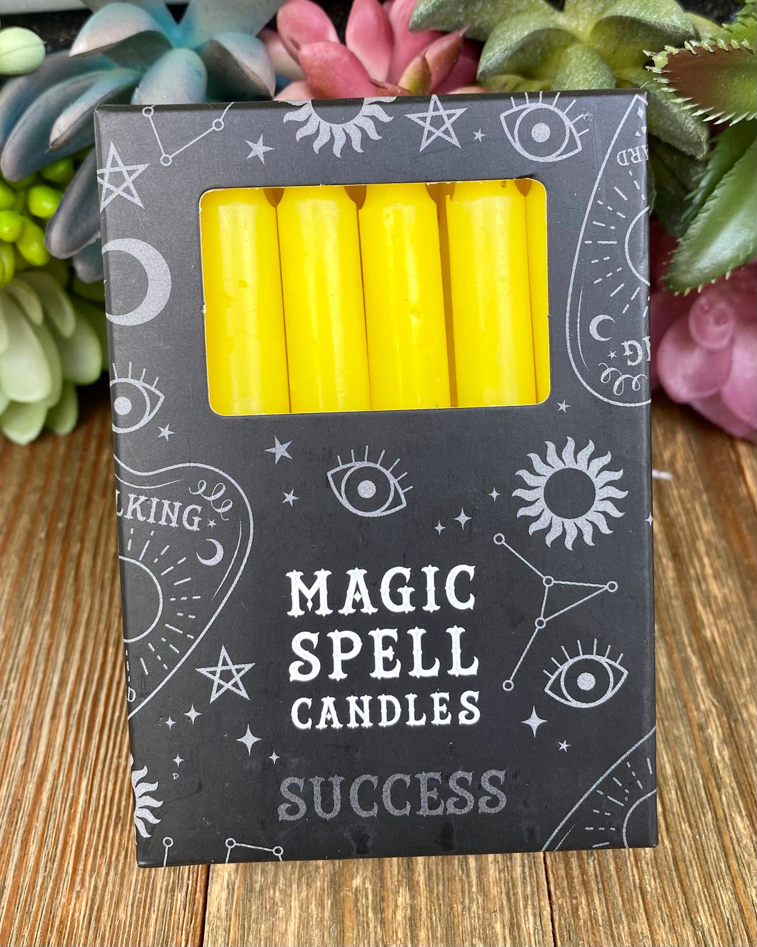 Yellow Spell Candles for Success -Set of 12-