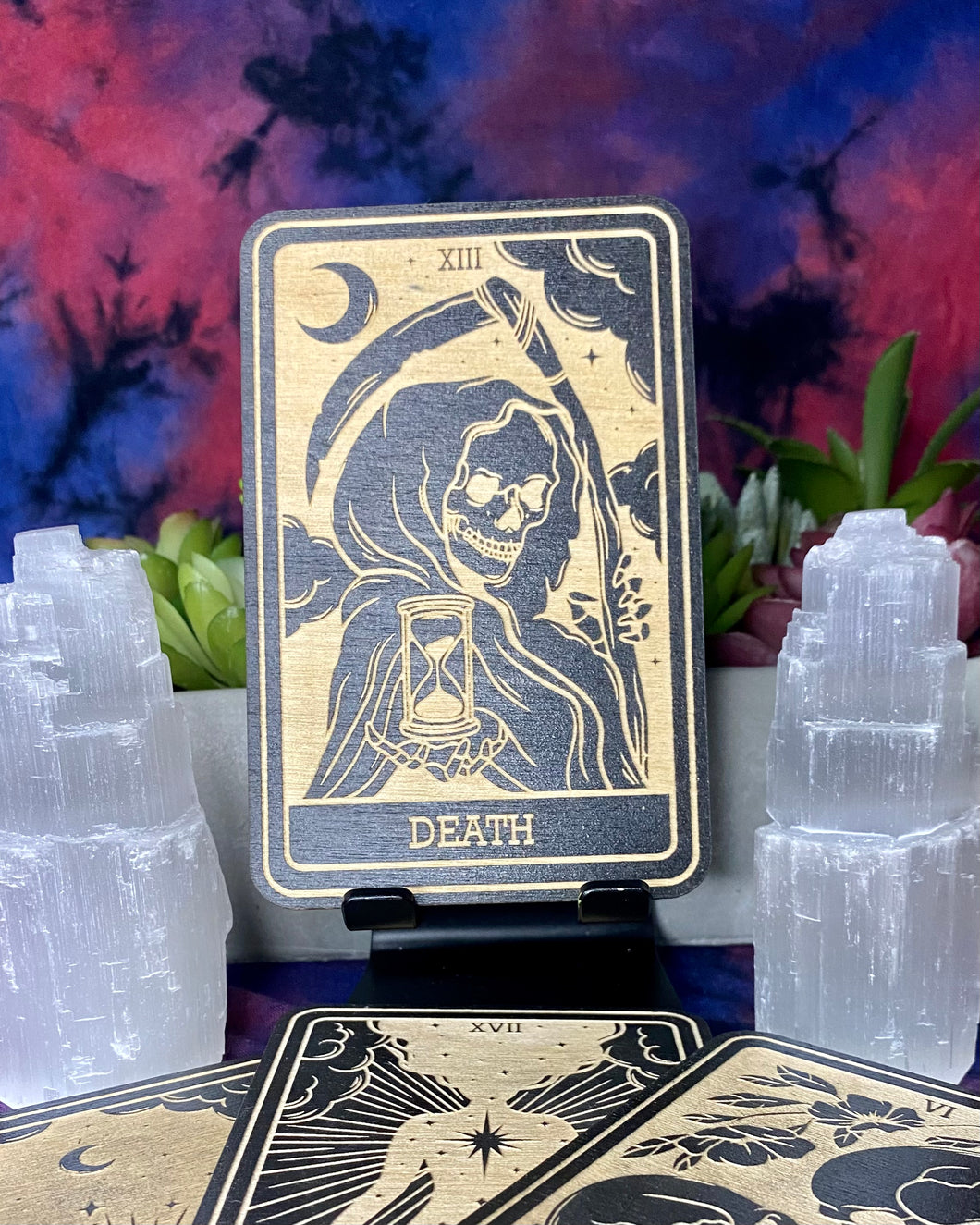 13 | Death Tarot Card | Major Arcana | Mystic Wooden Major Arcana Tarot | Witchy Birch Major Arcana Décor Card | Painted Black